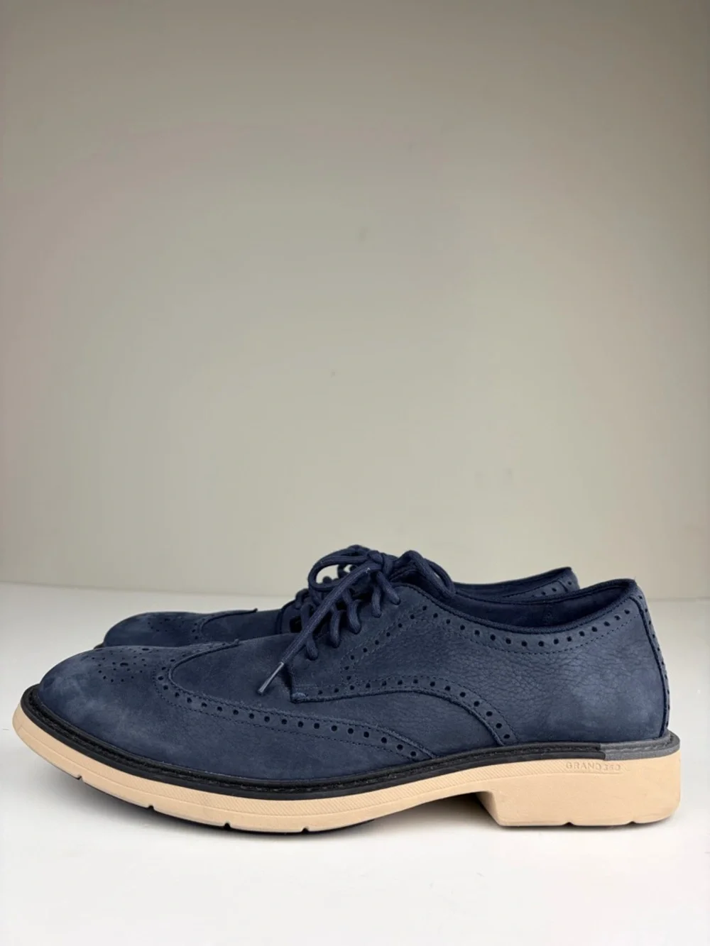 Cole Haan Go To‎ Wingtip Oxford Navy Suede Grand 360 Comfort Mens 10